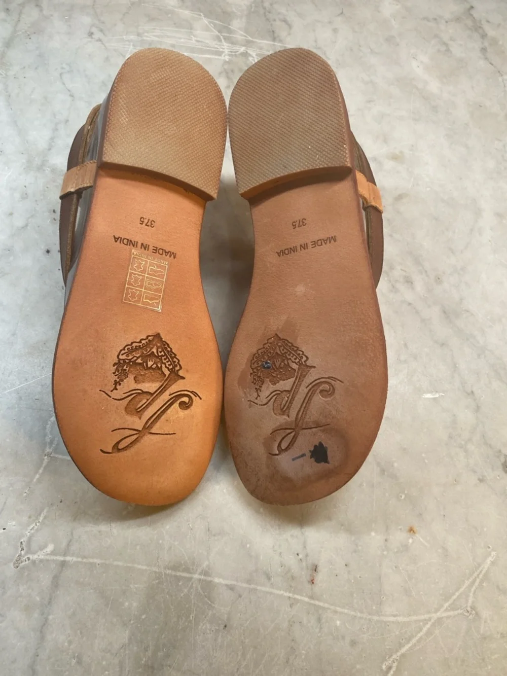 Free People Two-Tone Brown Leather Sandals - Picture 5 of 5